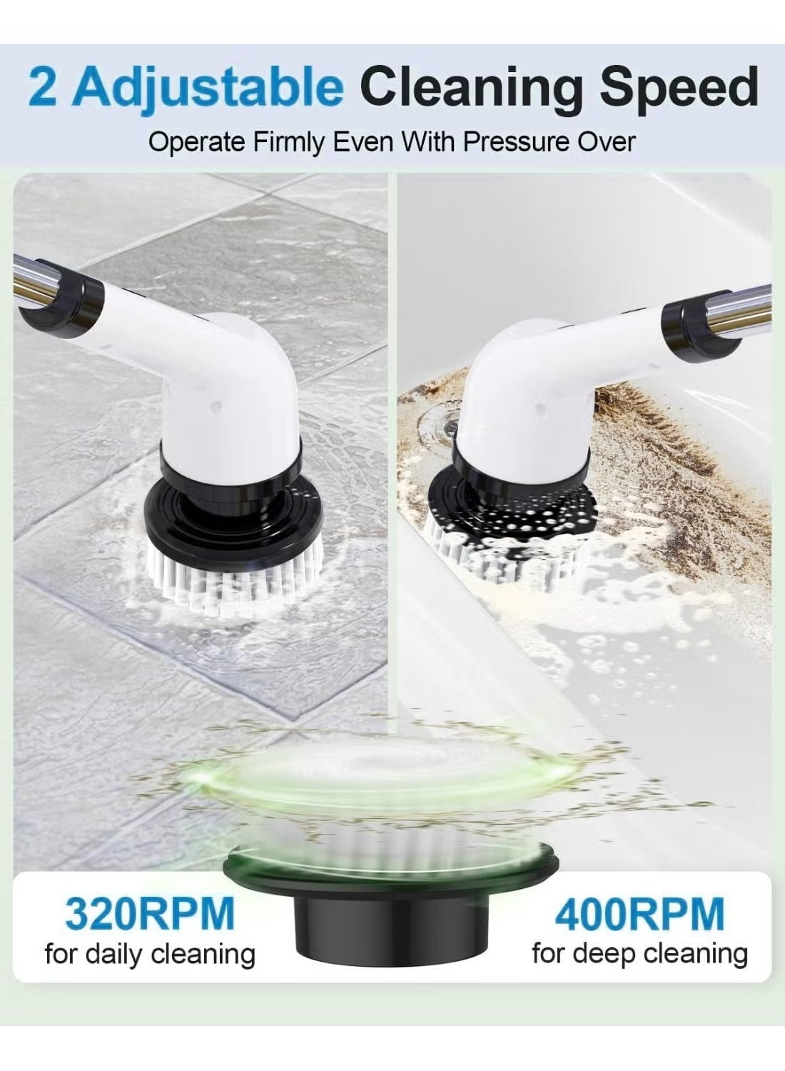 Multi-Surface Cordless Spin Cleaning Brush